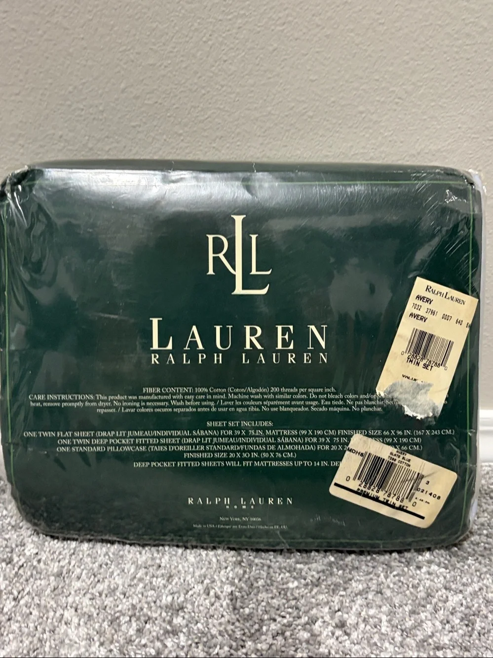 Ralph Lauren Avery Blue  Paisley Premium TWIN Sheet Set